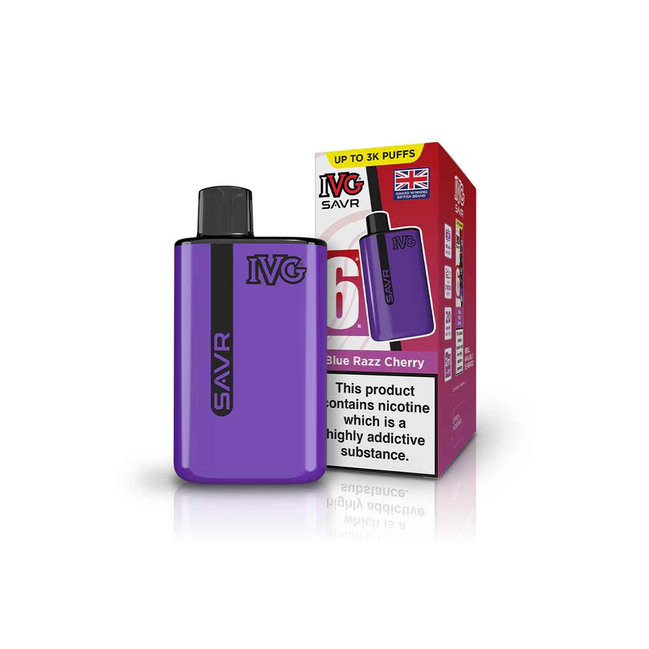 IVG SAVR Prefilled Pod Vape Kit Blue Razz Cherry Flavour