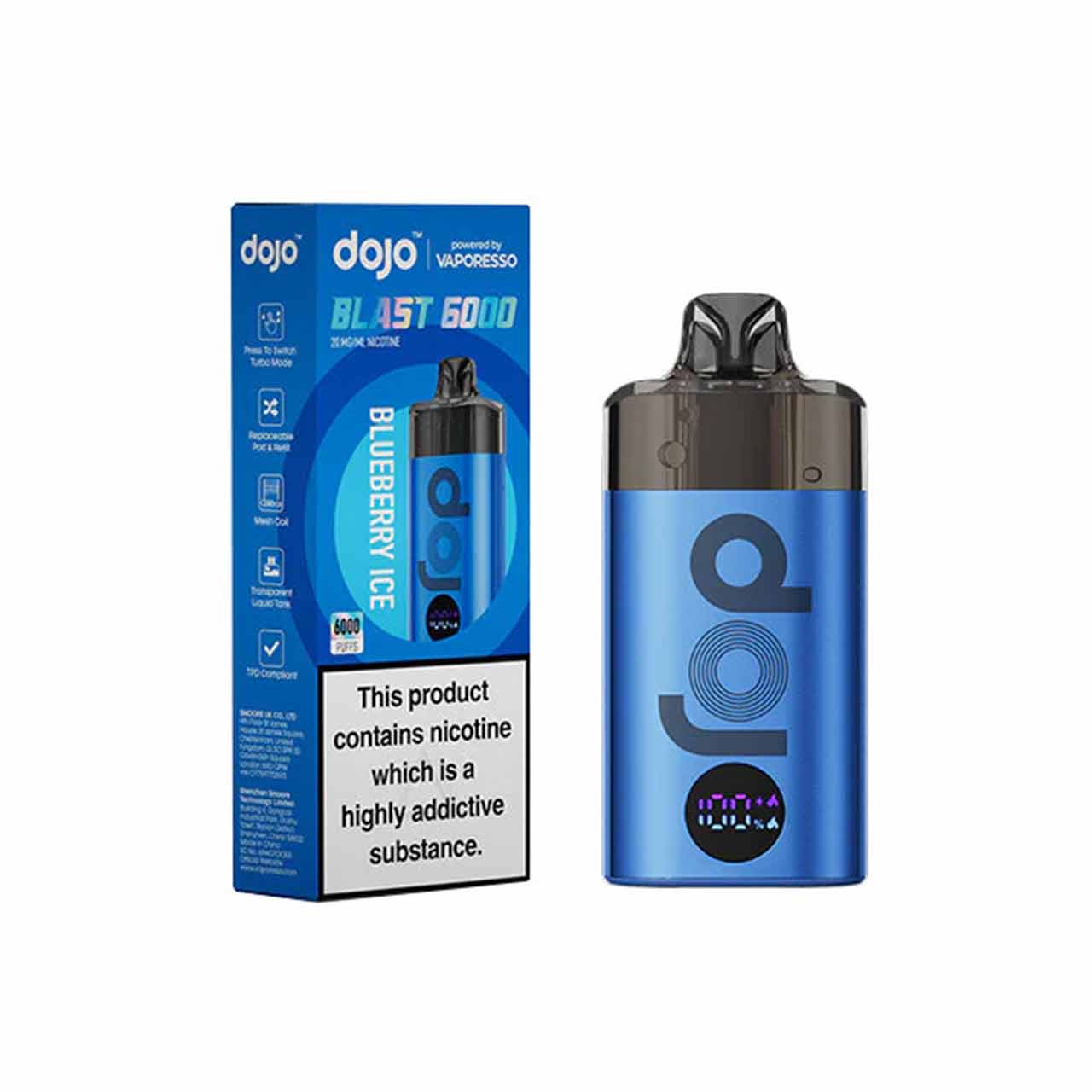 Vaporesso Dojo Blast 6000 Prefilled Pod Kit Blueberry Ice