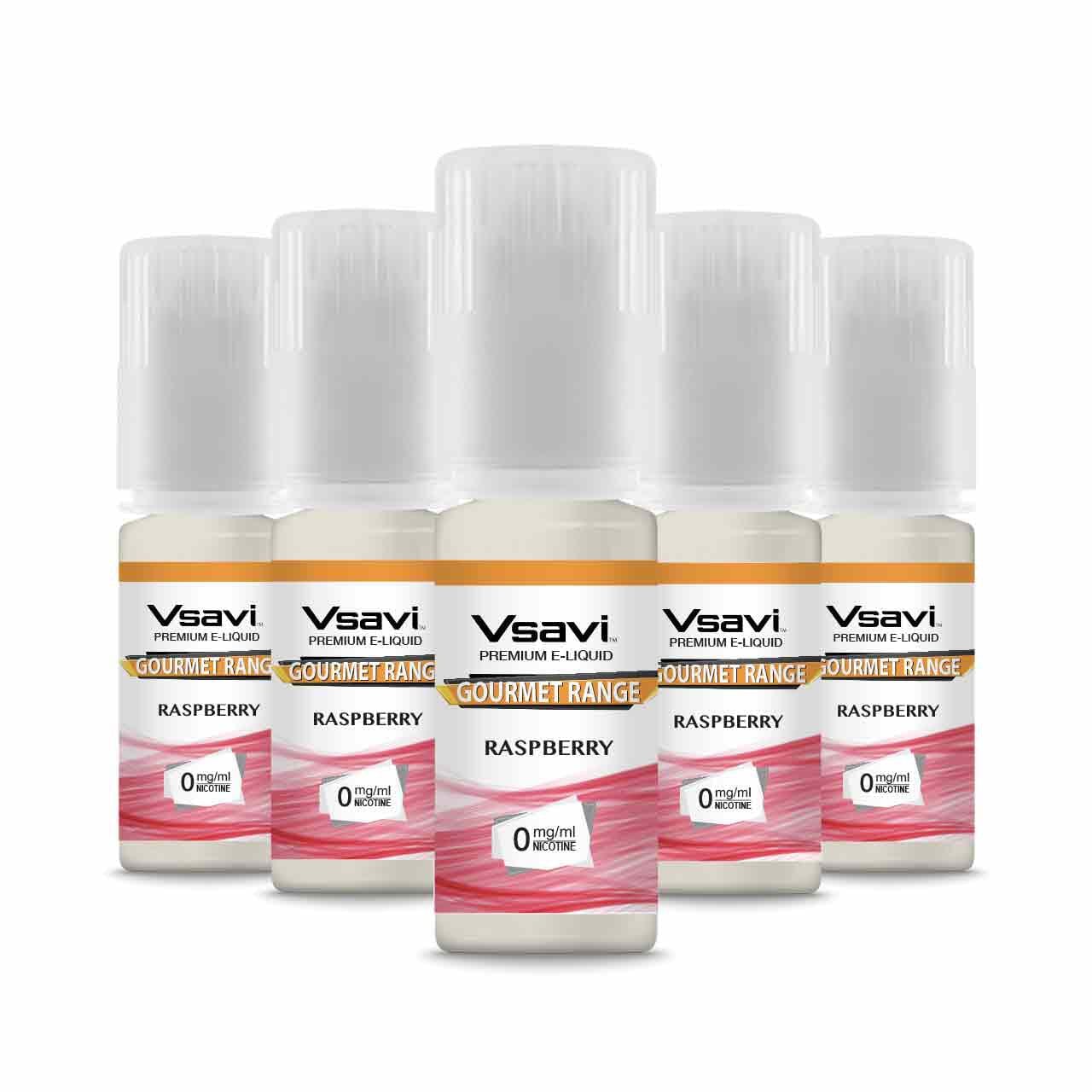 Vsavi Gourmet 100% VG E-liquid - Raspberry Flavour 5 x 10ml