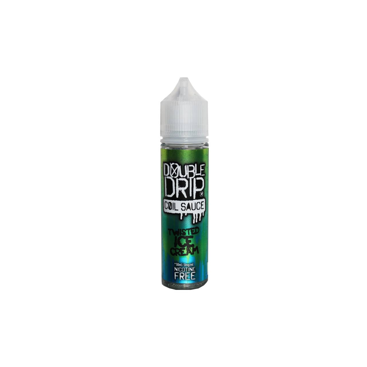 Bottle of Double Drip Twisted Ice Cream vape juice on a white background