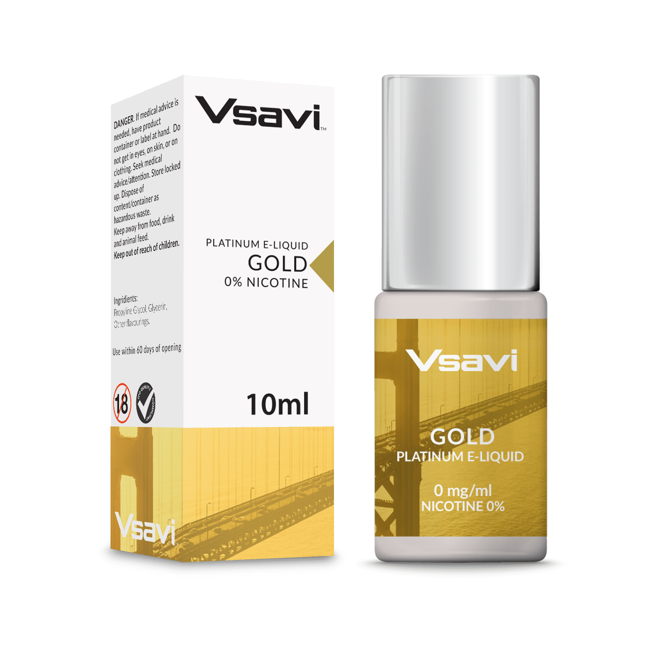 VSAVI Platinum E-Liquid 10ml Gold Tobacco