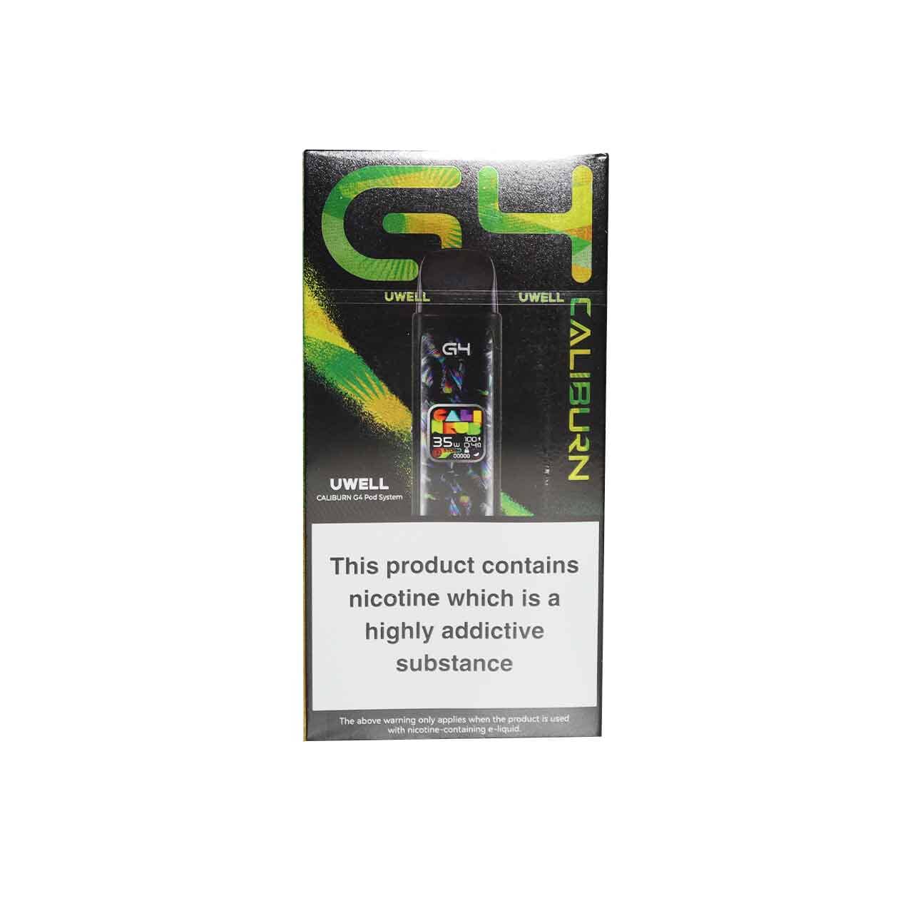 
                  
                    UWELL G4 Caliburn Polar Black device packaging on a white background
                  
                