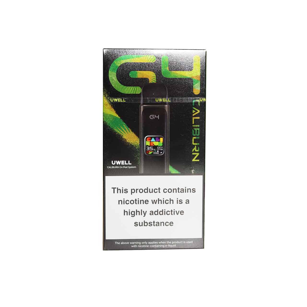 
                  
                    UWELL G4 Caliburn Gunmetal Grey device packaging on a white background
                  
                