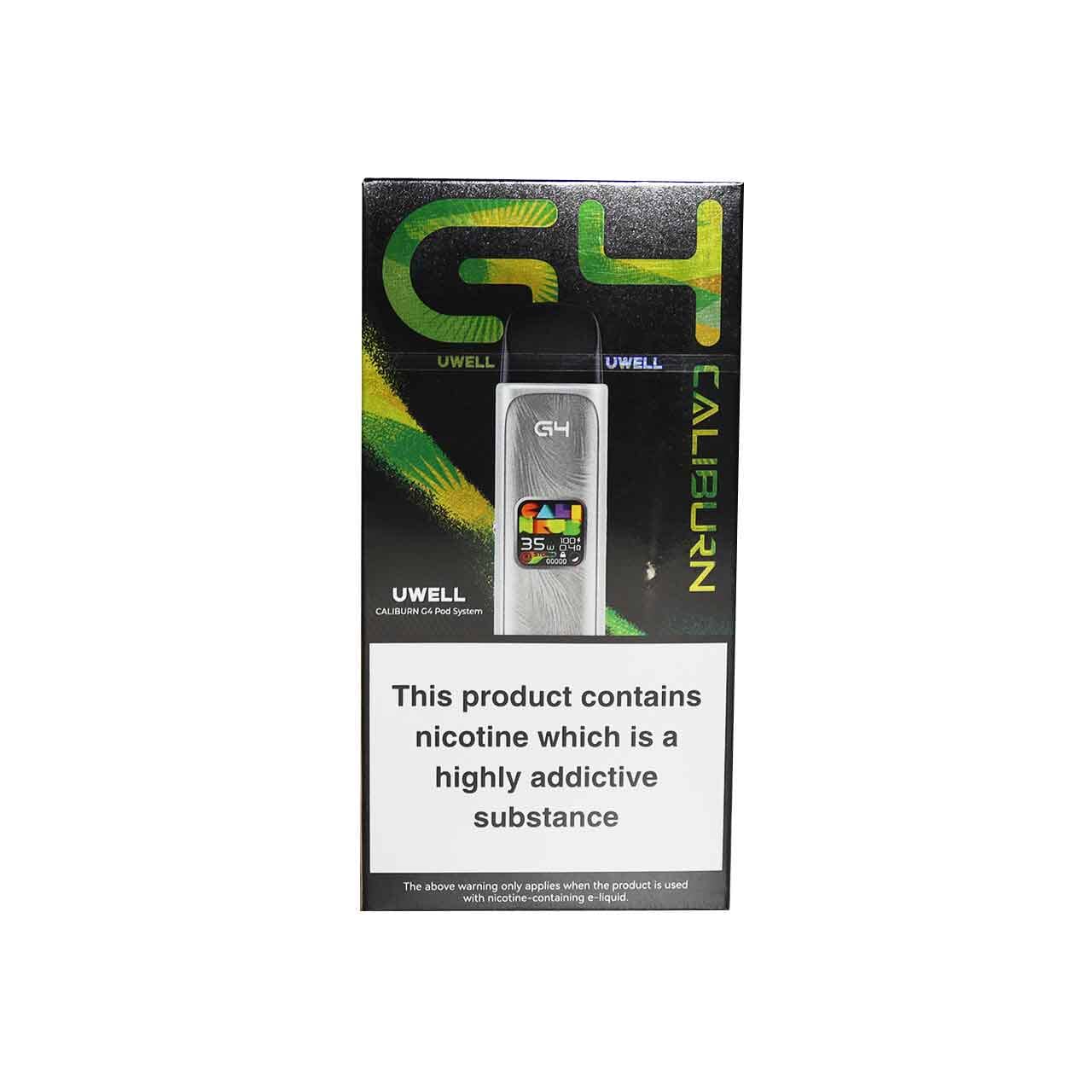 
                  
                    UWELL G4 Caliburn Twilight Silver device packaging on a white background
                  
                