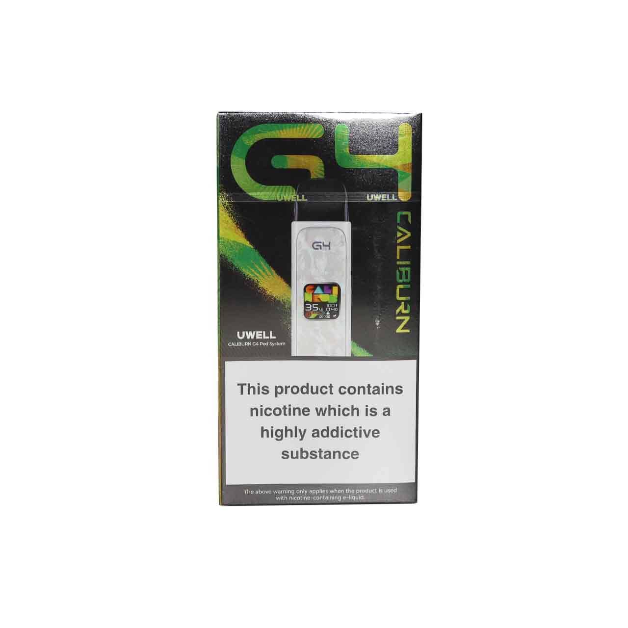 
                  
                    UWELL G4 Caliburn Seashell White device packaging on a white background
                  
                