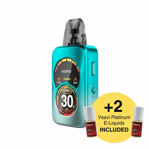 Voopoo Argus A blue kit and two Vsavi Platinum vape juice bundle