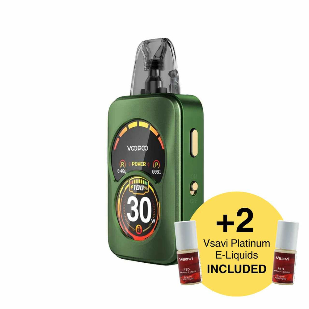 
                  
                    Voopoo Argus A green kit and two Vsavi Platinum vape juice bundle
                  
                