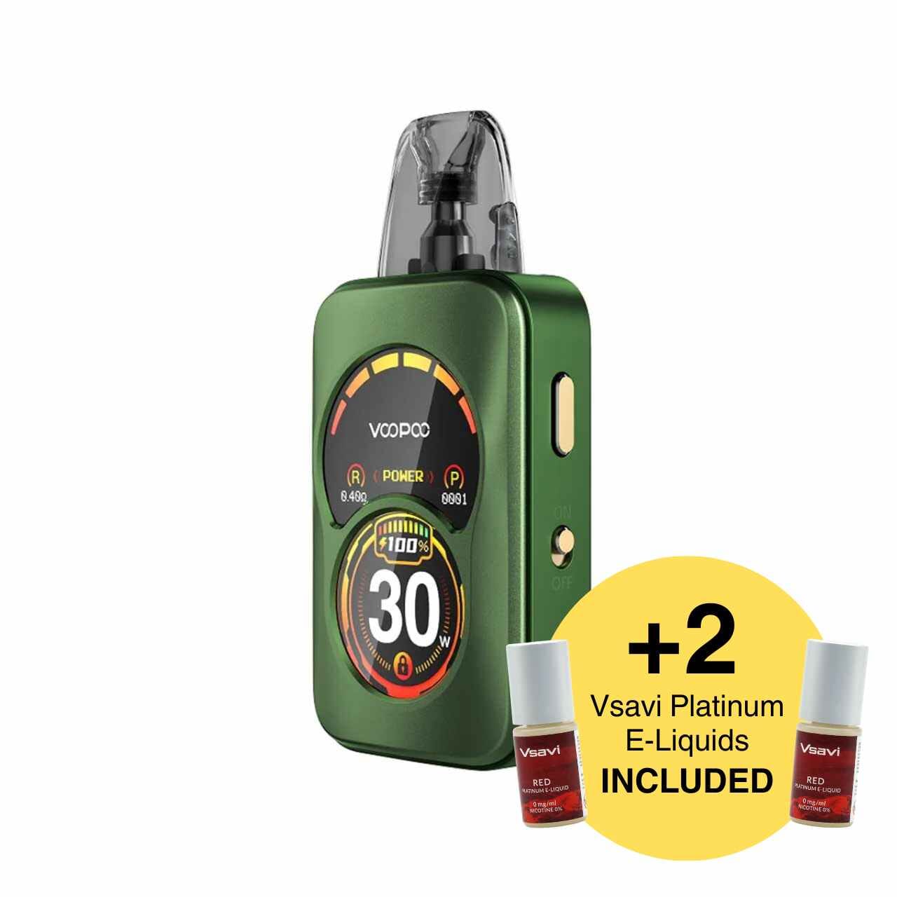 
                  
                    Voopoo Argus A green kit and two Vsavi Platinum vape juice bundle
                  
                