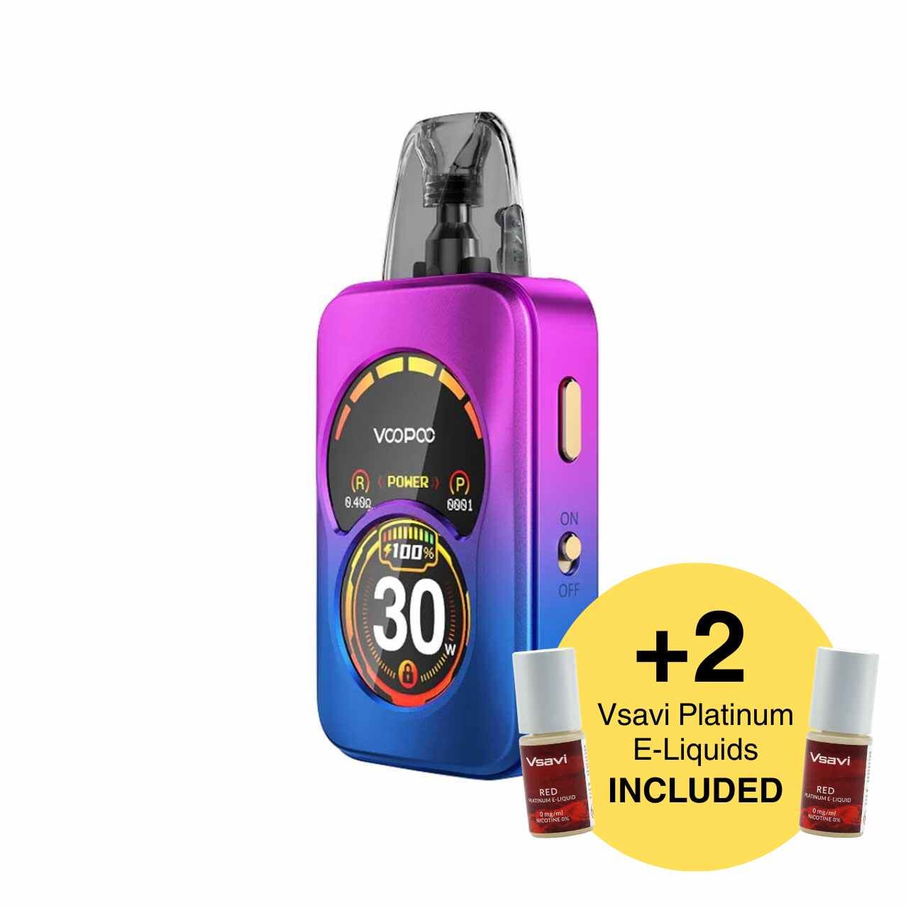 
                  
                    Voopoo Argus A purple kit and two Vsavi Platinum vape juice bundle
                  
                
