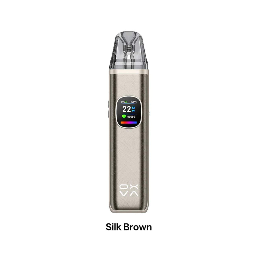 
                  
                    Oxva Xlim Pro 2 DNA silk brown with digital display on a white background, labeled 'Frost Titanium Blue'.
                  
                