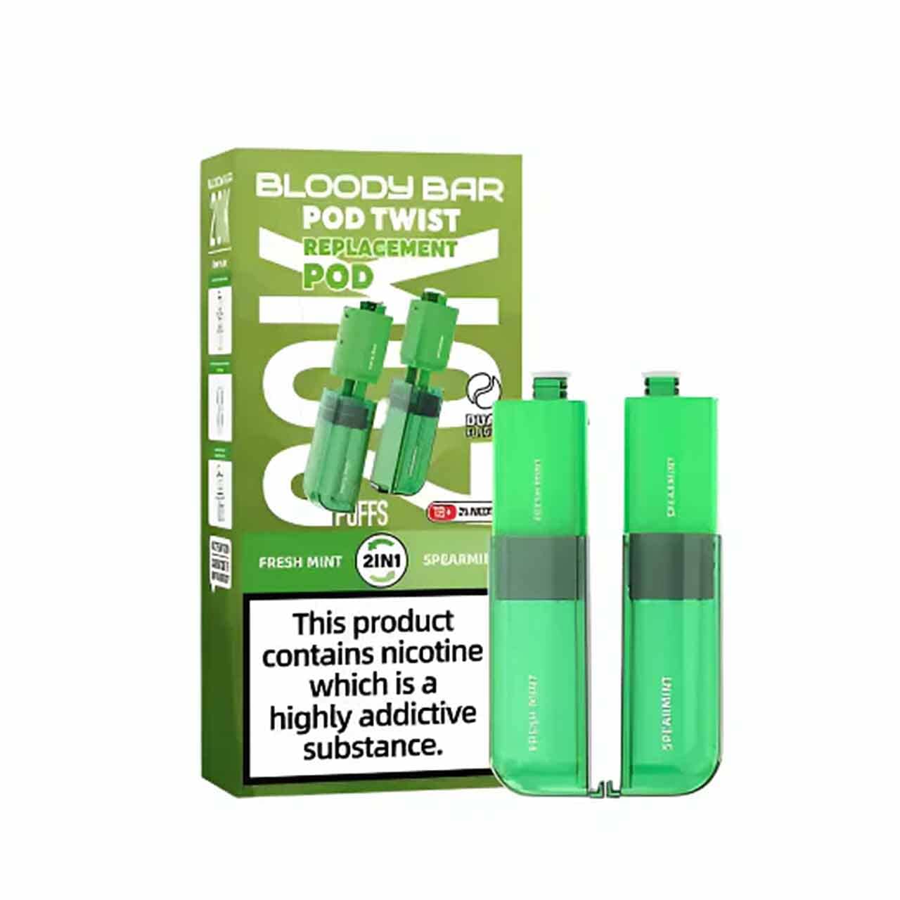 Bloody Bar Pod Twist fresh mint and spearmint replacement pod