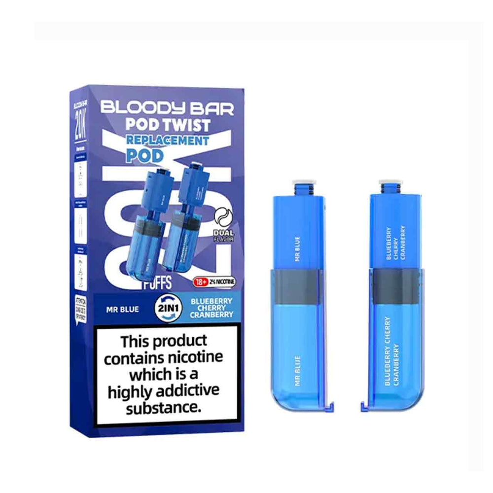 
                  
                    Bloody Bar Pod Twist mr blue and blueberry cherry cranberry replacement pod
                  
                