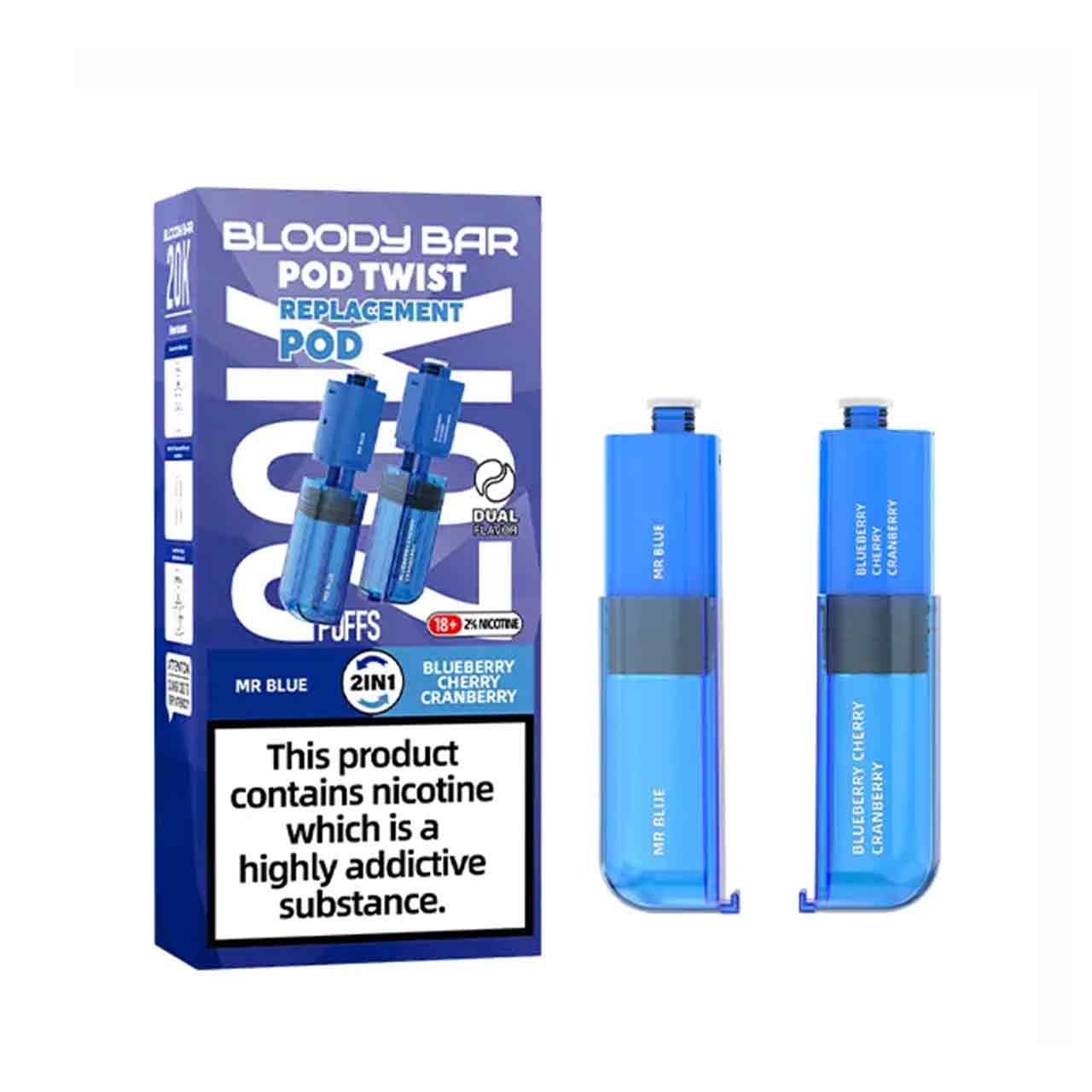 
                  
                    Bloody Bar Pod Twist mr blue and blueberry cherry cranberry replacement pod
                  
                