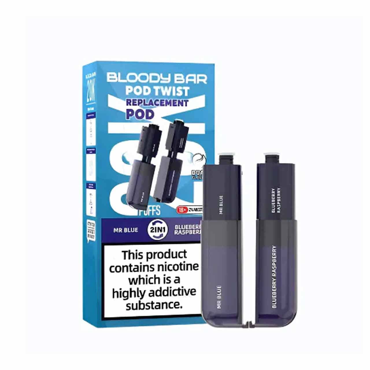 
                  
                    Bloody Bar Pod Twist mr blue and blueberry raspberry replacement pod
                  
                