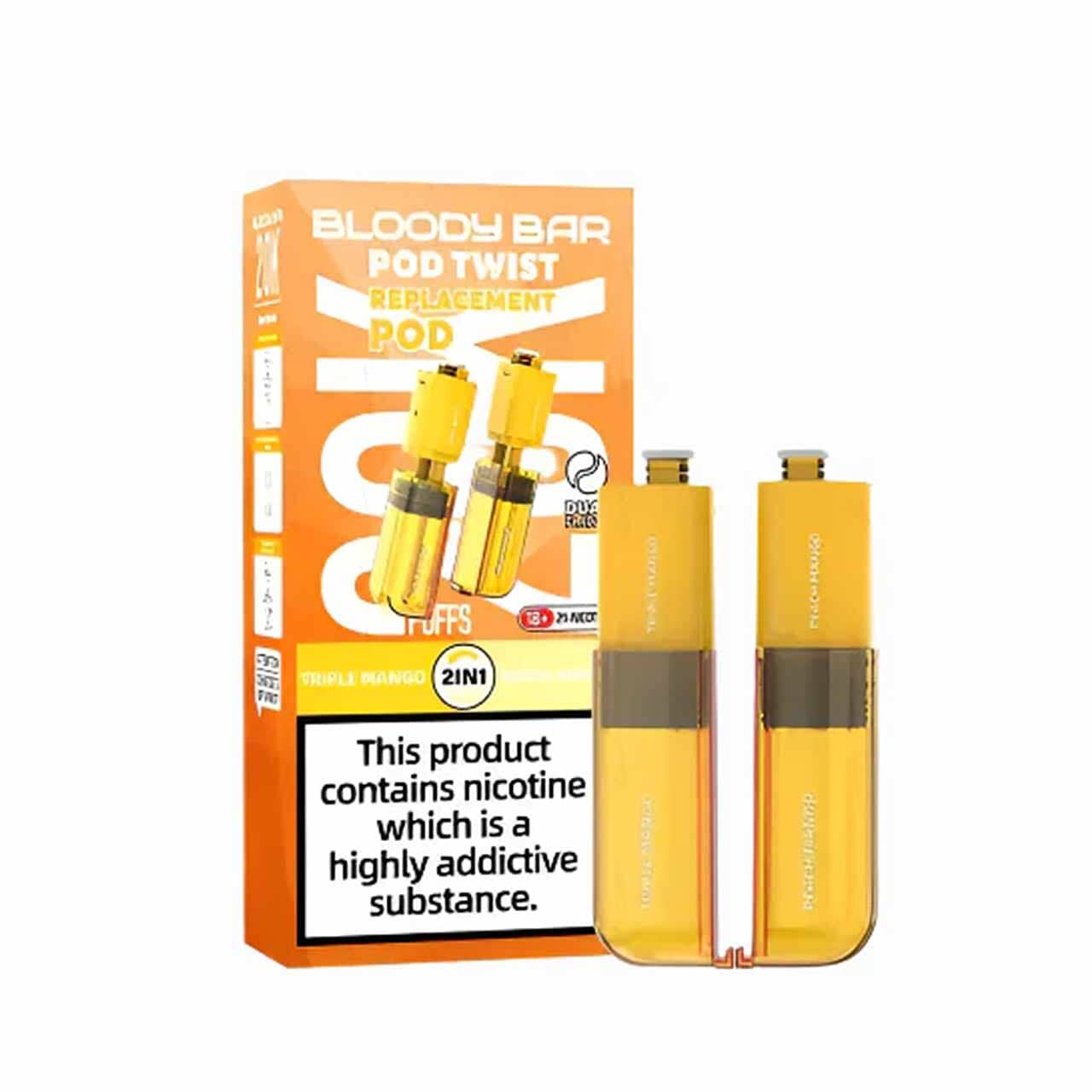 
                  
                    Bloody Bar Pod Twist triple mango and peach mango replacement pod
                  
                