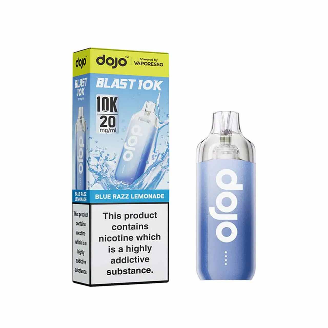 
                  
                    Vaporesso Dojo Blast 10K kit blue razz lemonade with packaging white background
                  
                