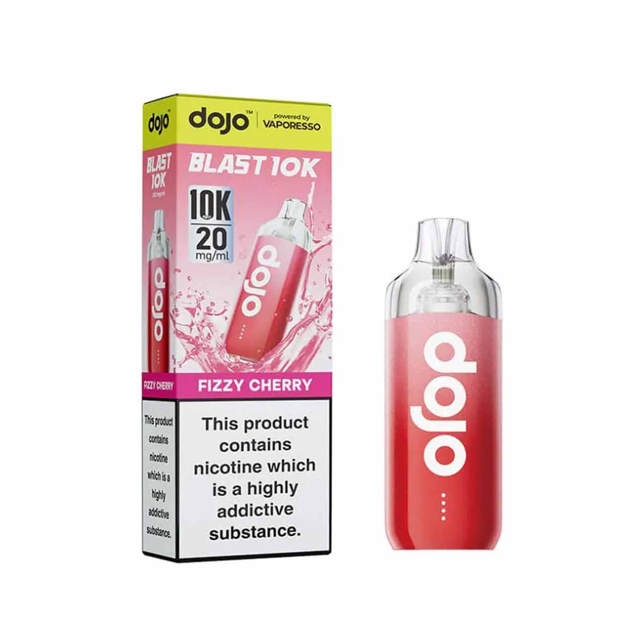 
                  
                    Vaporesso Dojo Blast 10K kit fizzy cherry with packaging white background
                  
                