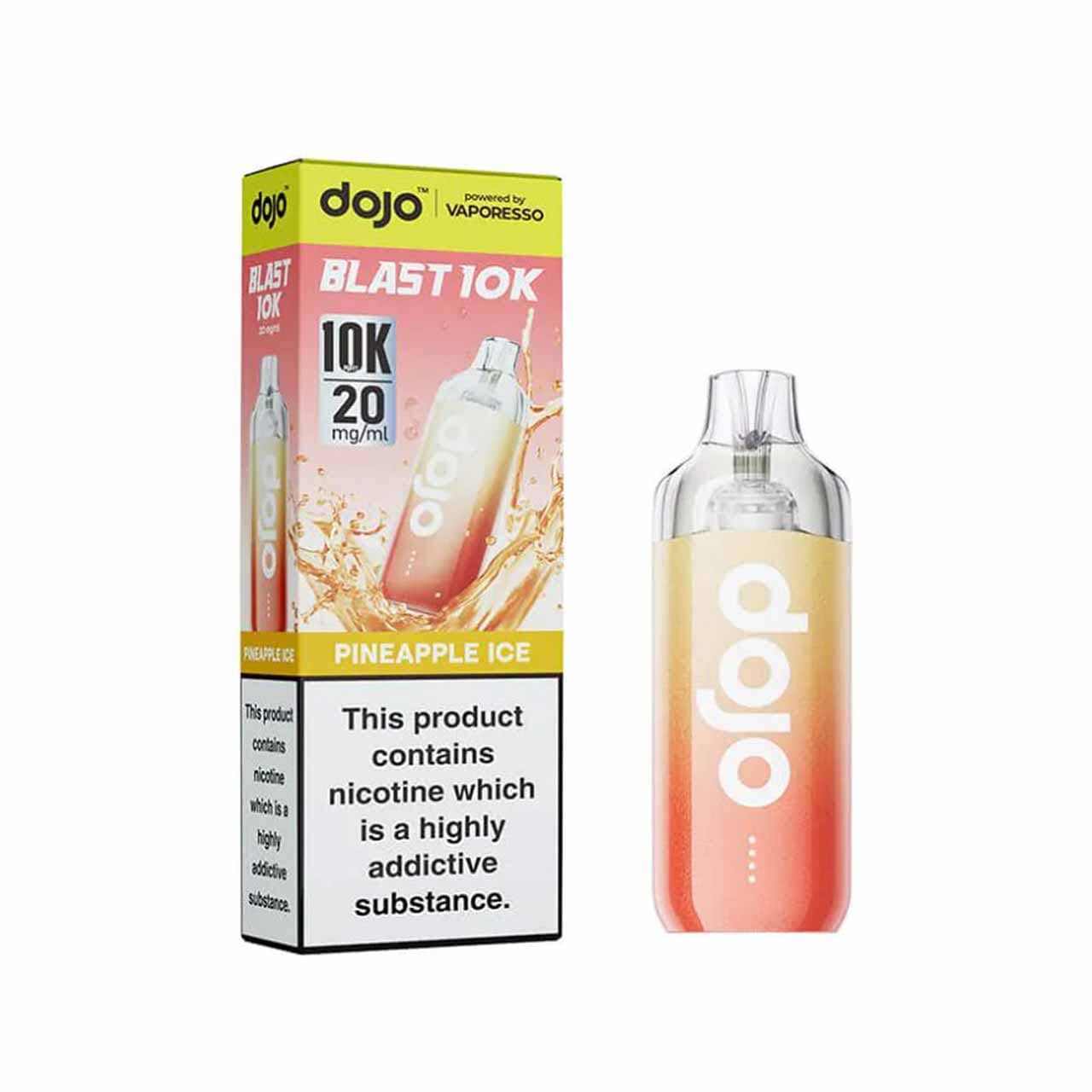 
                  
                    Vaporesso Dojo Blast 10K kit pineapple ice with packaging white background
                  
                