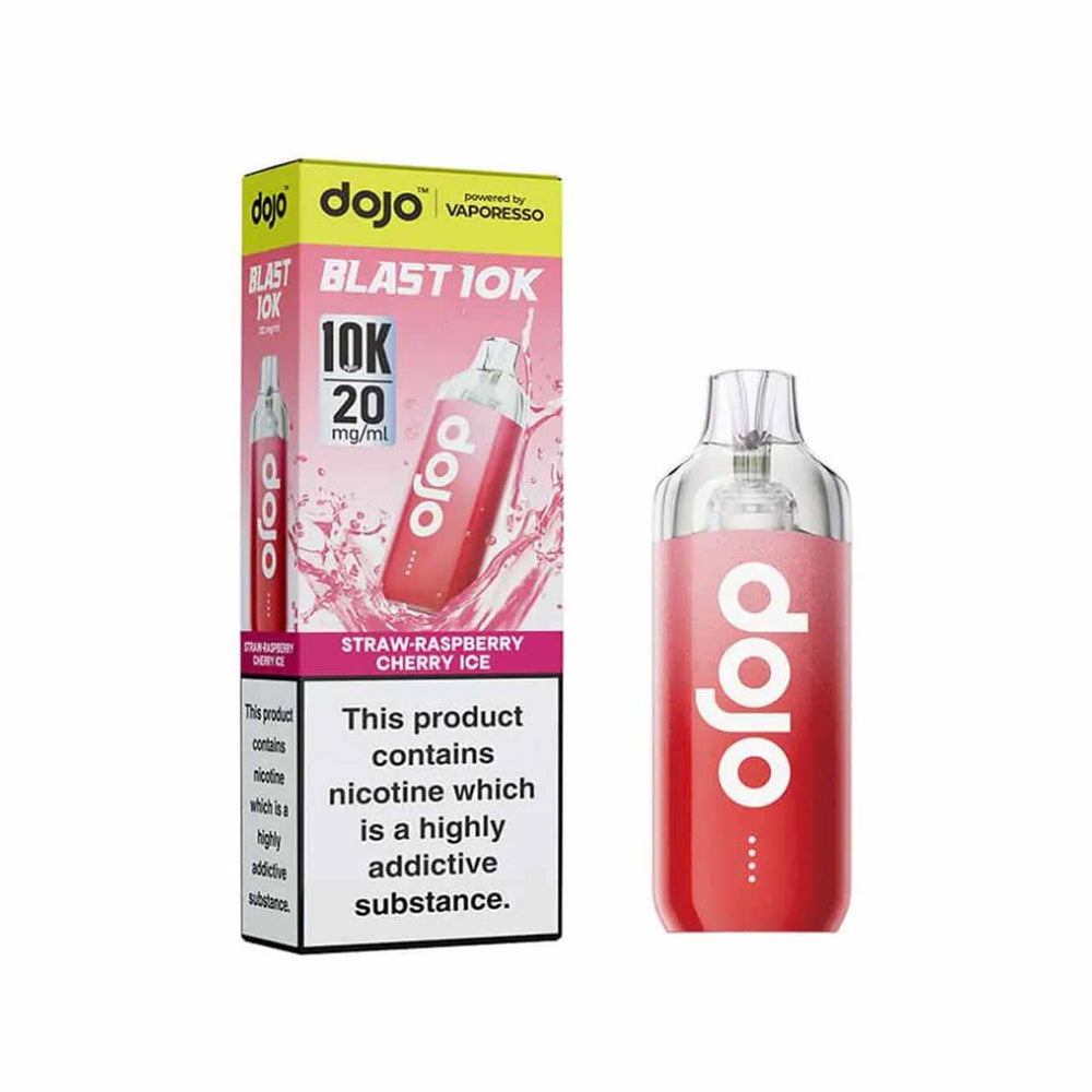 
                  
                    Vaporesso Dojo Blast 10K kit straw-raspberry cherry ice with packaging white background
                  
                