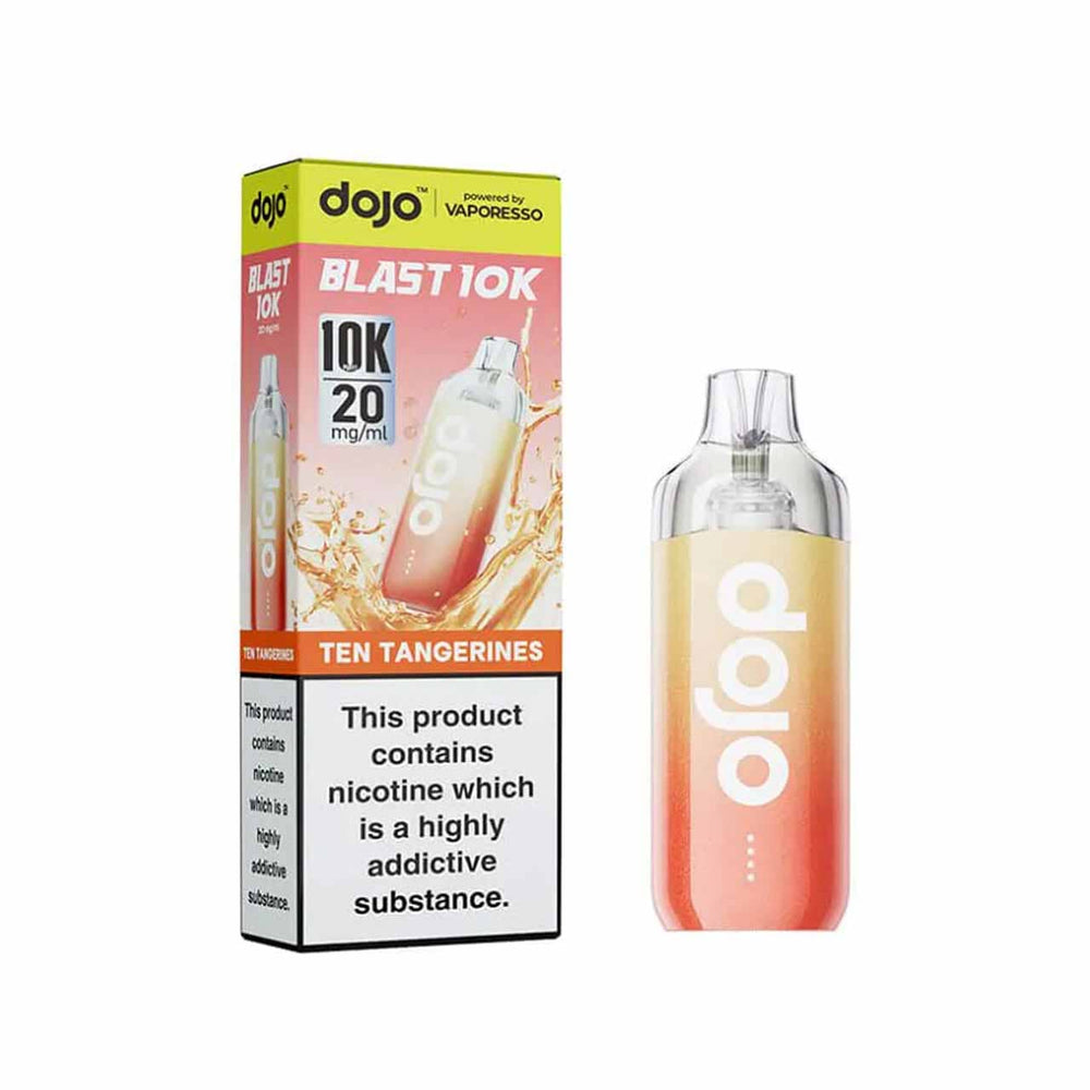 
                  
                    Vaporesso Dojo Blast 10K kit ten tangerines with packaging white background
                  
                