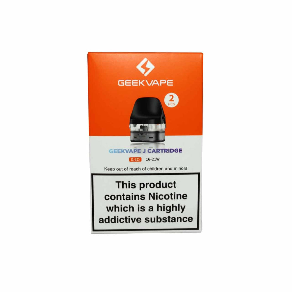 
                  
                    Geekvape J Cartridge 0.6 Ohm packaging on a white background
                  
                