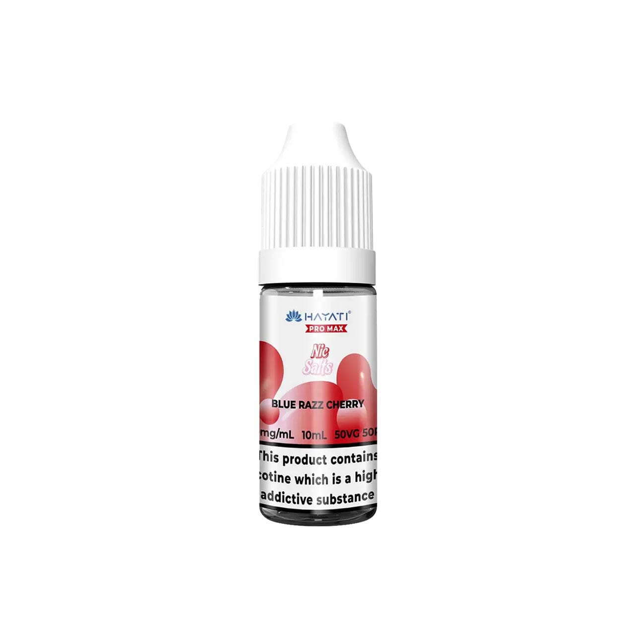 
                  
                    Hayati Pro Max vape juice bottle with blue razz cherry flavour on a white background
                  
                