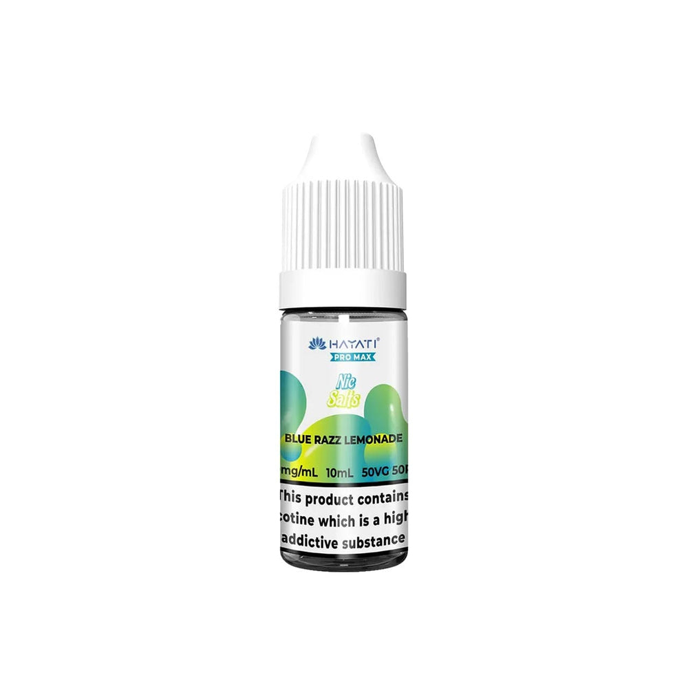 
                  
                    Hayati Pro Max vape juice bottle with blue razz lemonade flavour on a white background
                  
                