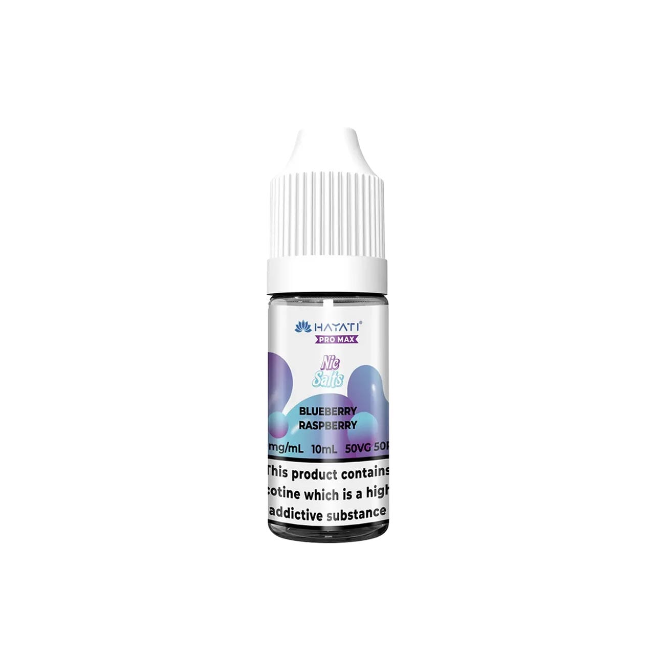 
                  
                    Hayati Pro Max vape juice bottle with blueberry raspberry flavour on a white background
                  
                