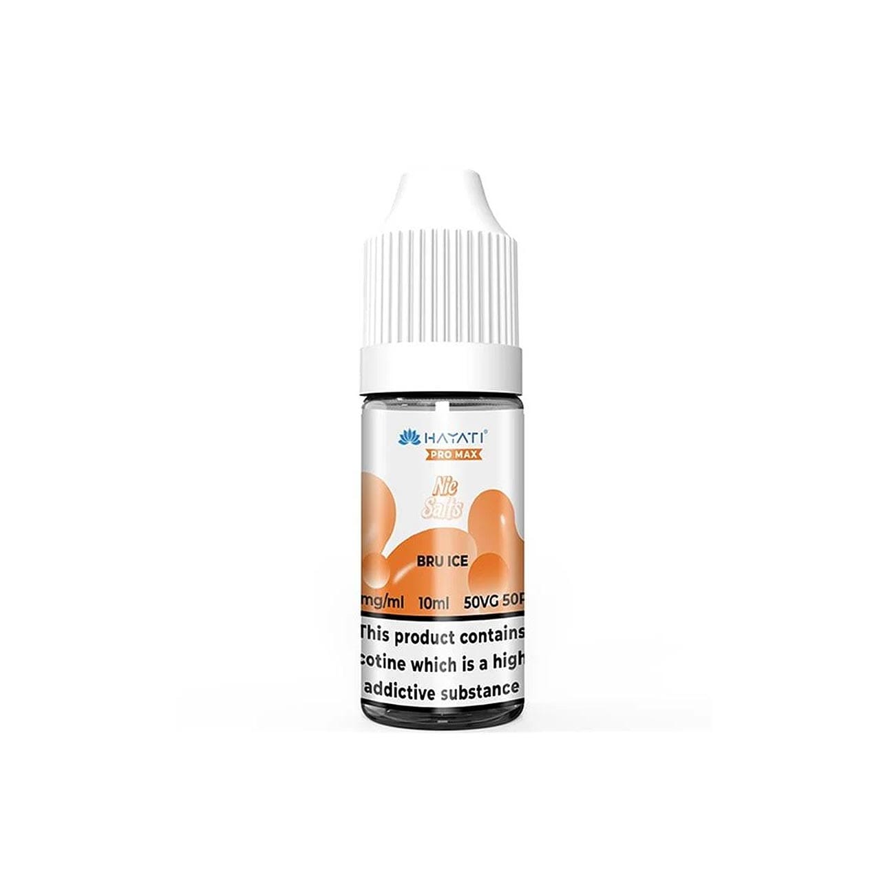 
                  
                    Hayati Pro Max vape juice bottle with bru ice flavour on a white background
                  
                