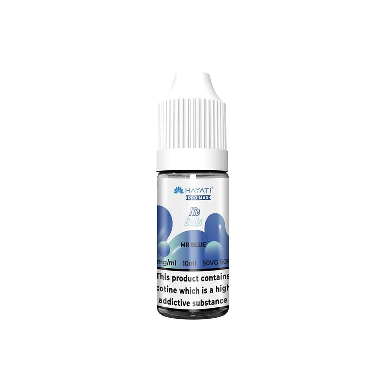 
                  
                    Hayati Pro Max vape juice bottle with mr blue flavour on a white background
                  
                