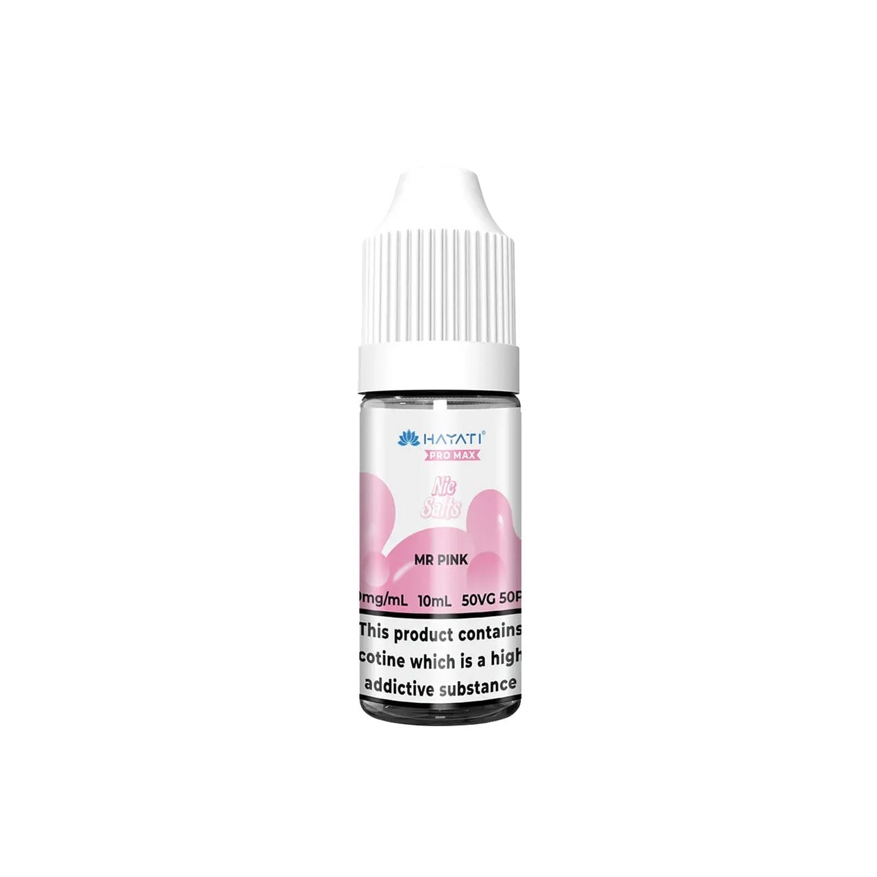
                  
                    Hayati Pro Max vape juice bottle with mr pink flavour on a white background
                  
                