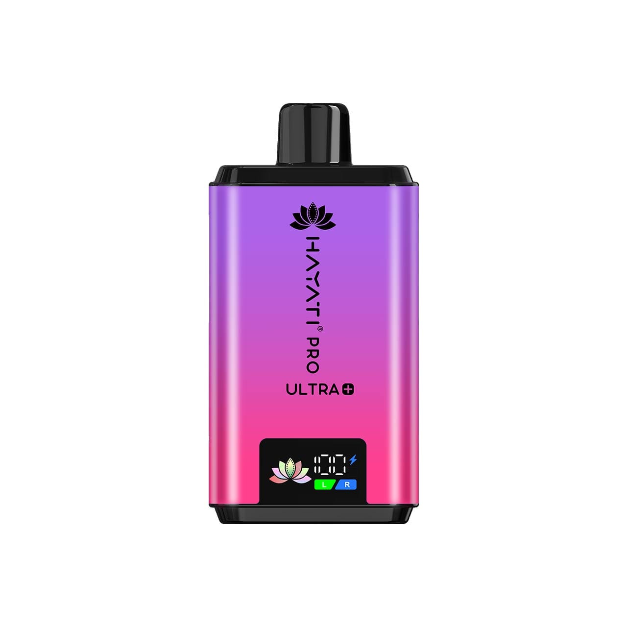 
                  
                    Hayati Pro Ultra Plus pink and purple design on a white background
                  
                