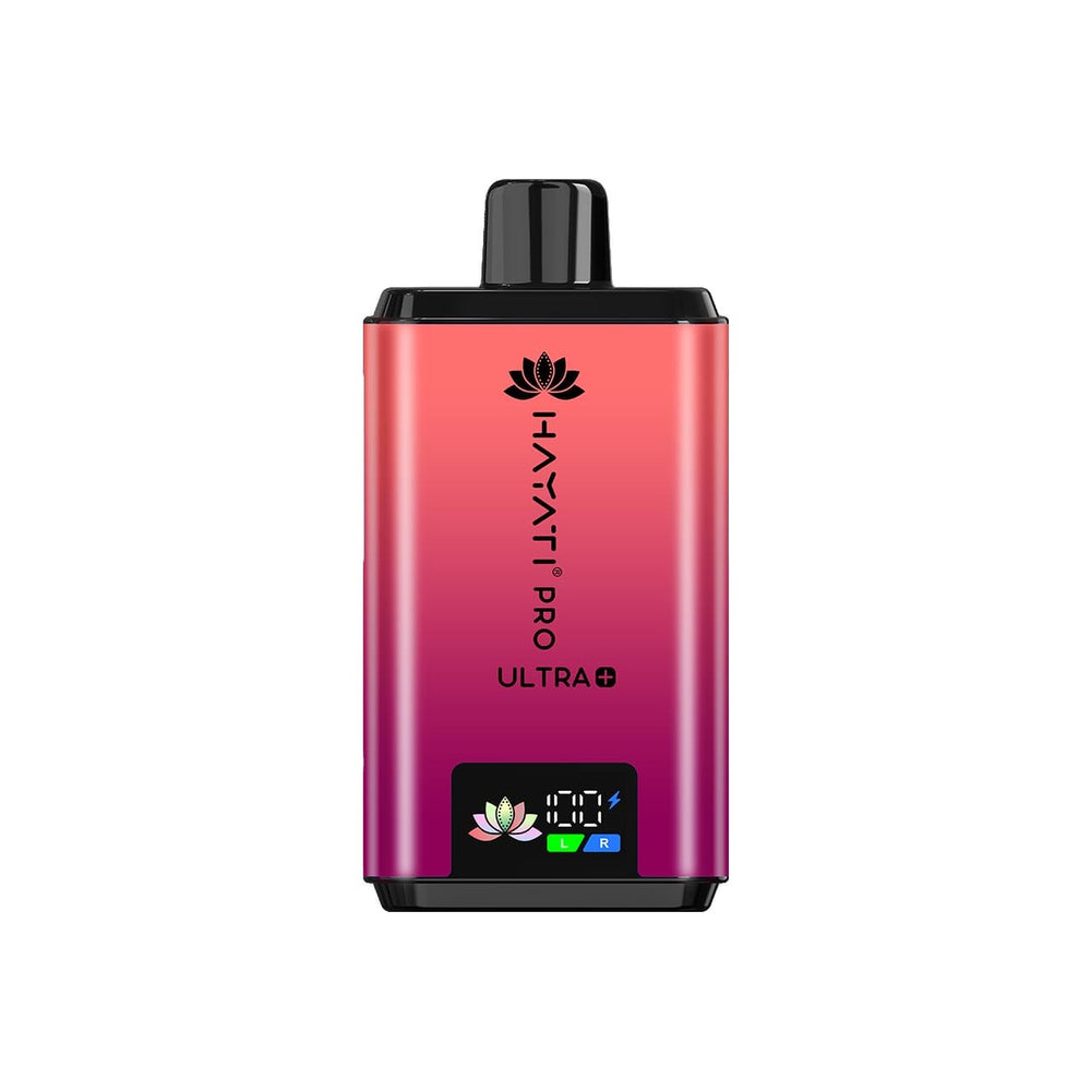 
                  
                    Hayati Pro Ultra Plus red and pink design on a white background
                  
                