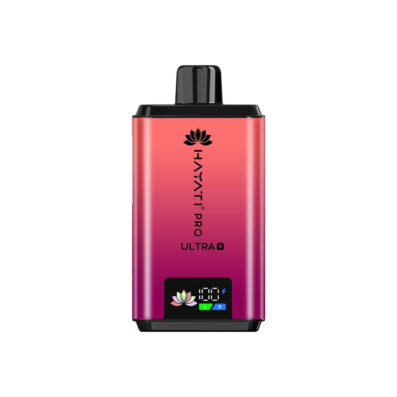 
                  
                    Hayati Pro Ultra Plus red and pink design on a white background
                  
                