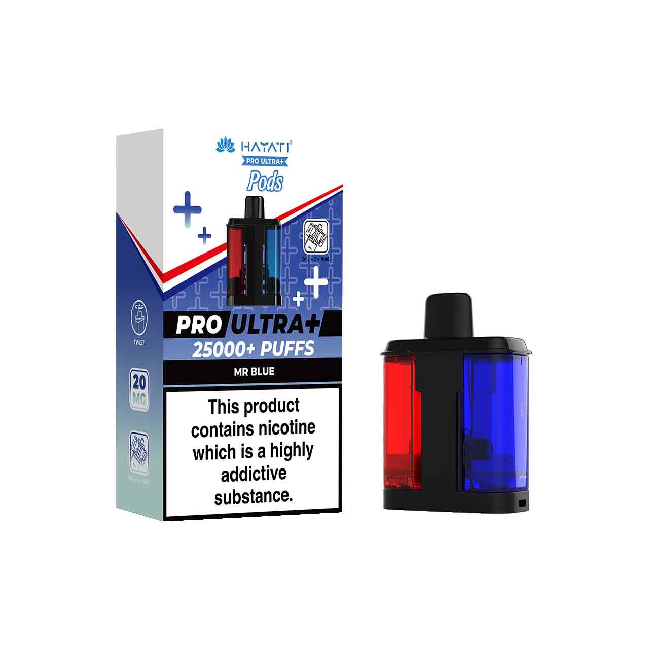 
                  
                    Hayati Pro Ultra Plus Refill Pack and Packaging Mr Blue White Background
                  
                