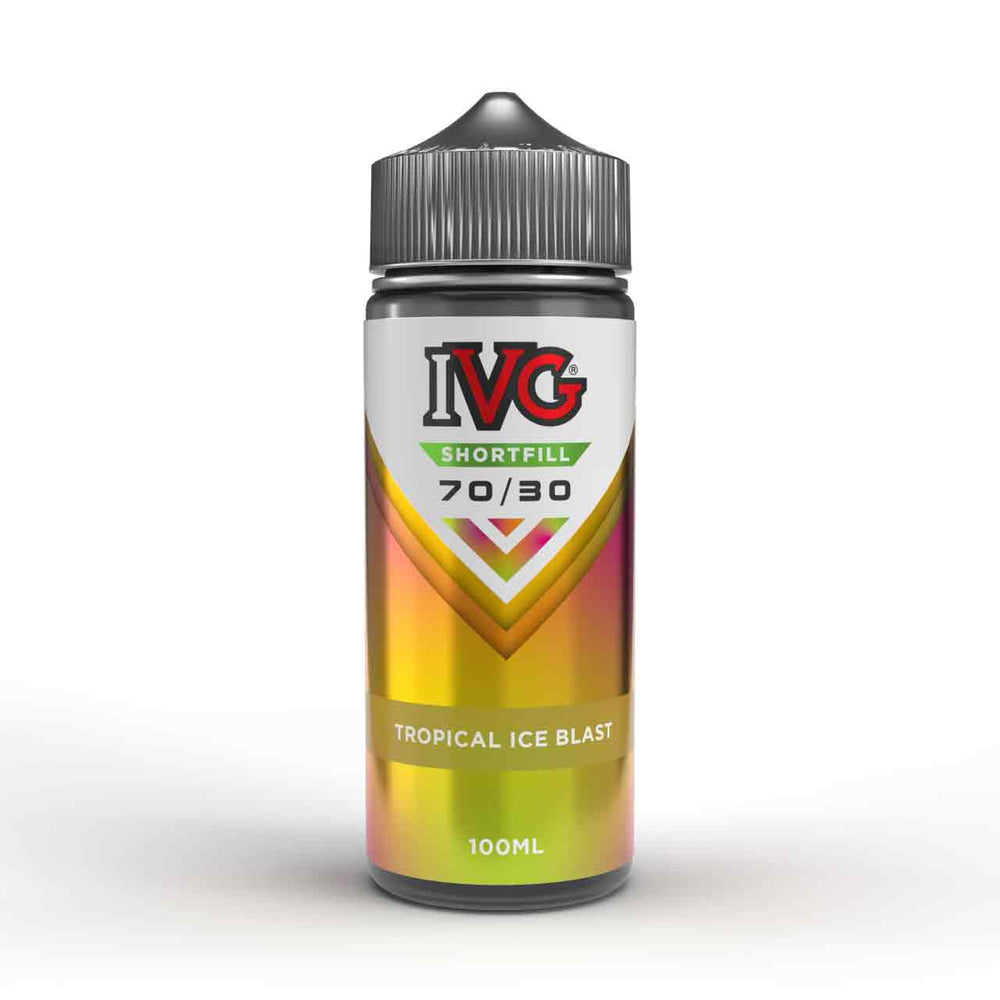 
                  
                    IVG Tropical Ice Blast shortfill e-liquid bottle on a white background
                  
                