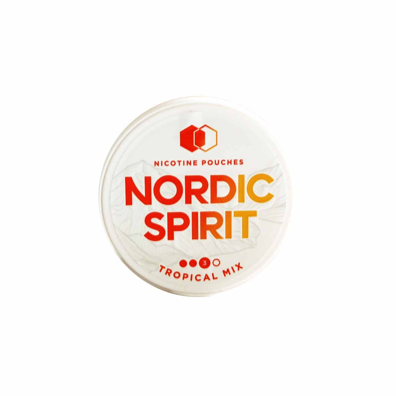 
                  
                    Nordic Spirit Tropical Mix nicotine pouches packaging on a white background
                  
                