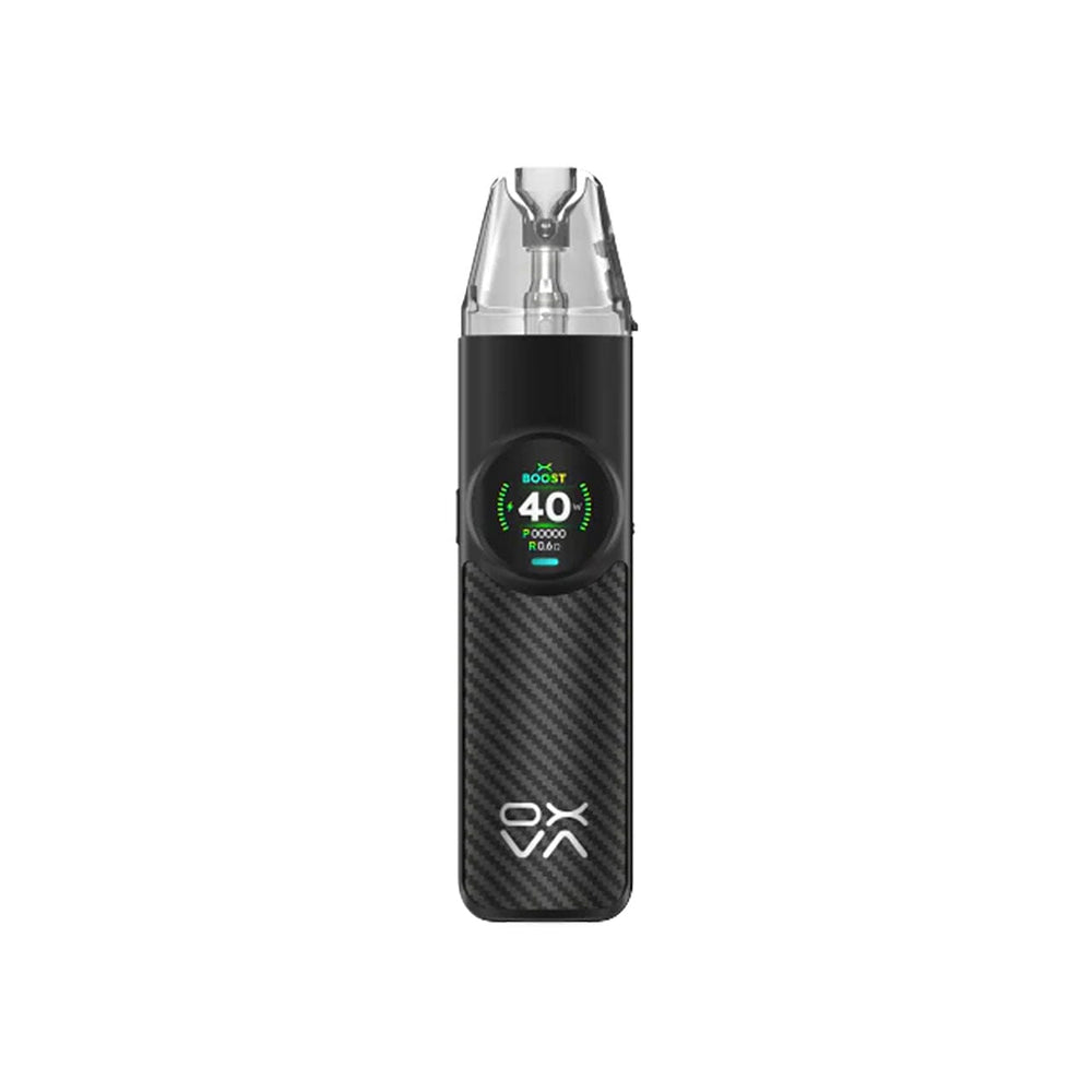 
                  
                    Black Oxva Nexlim vape device with digital display on a white background
                  
                