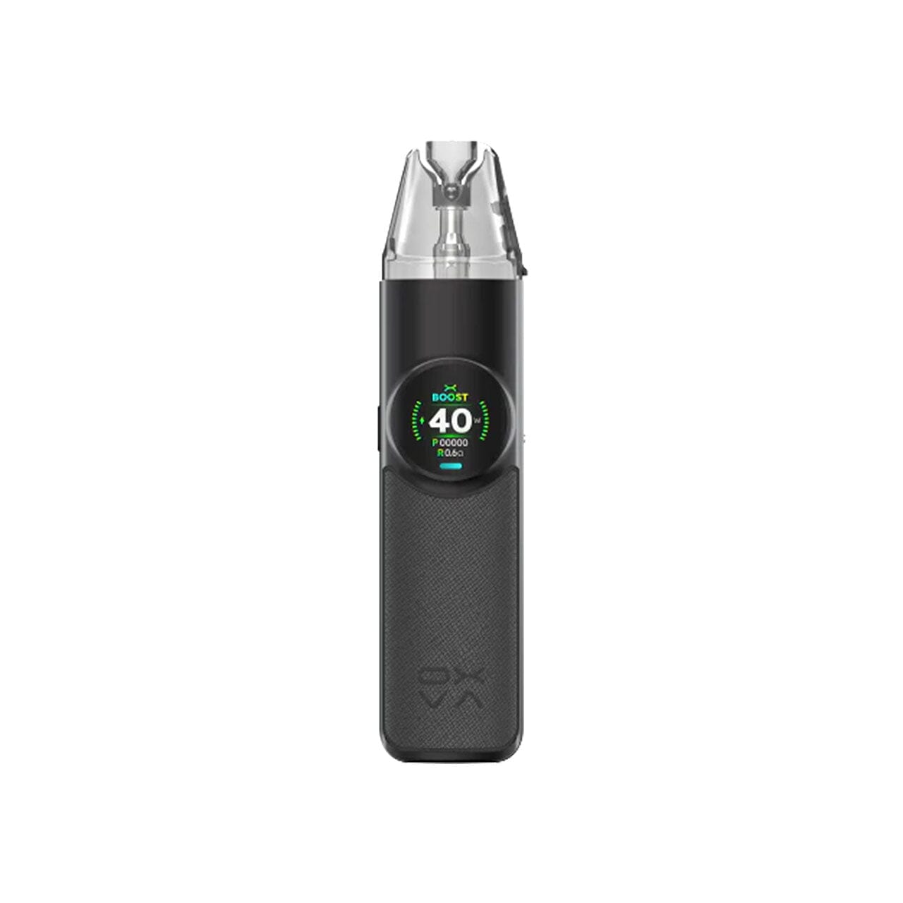 
                  
                    Black Oxva Nexlim vape device with digital display on a white background
                  
                