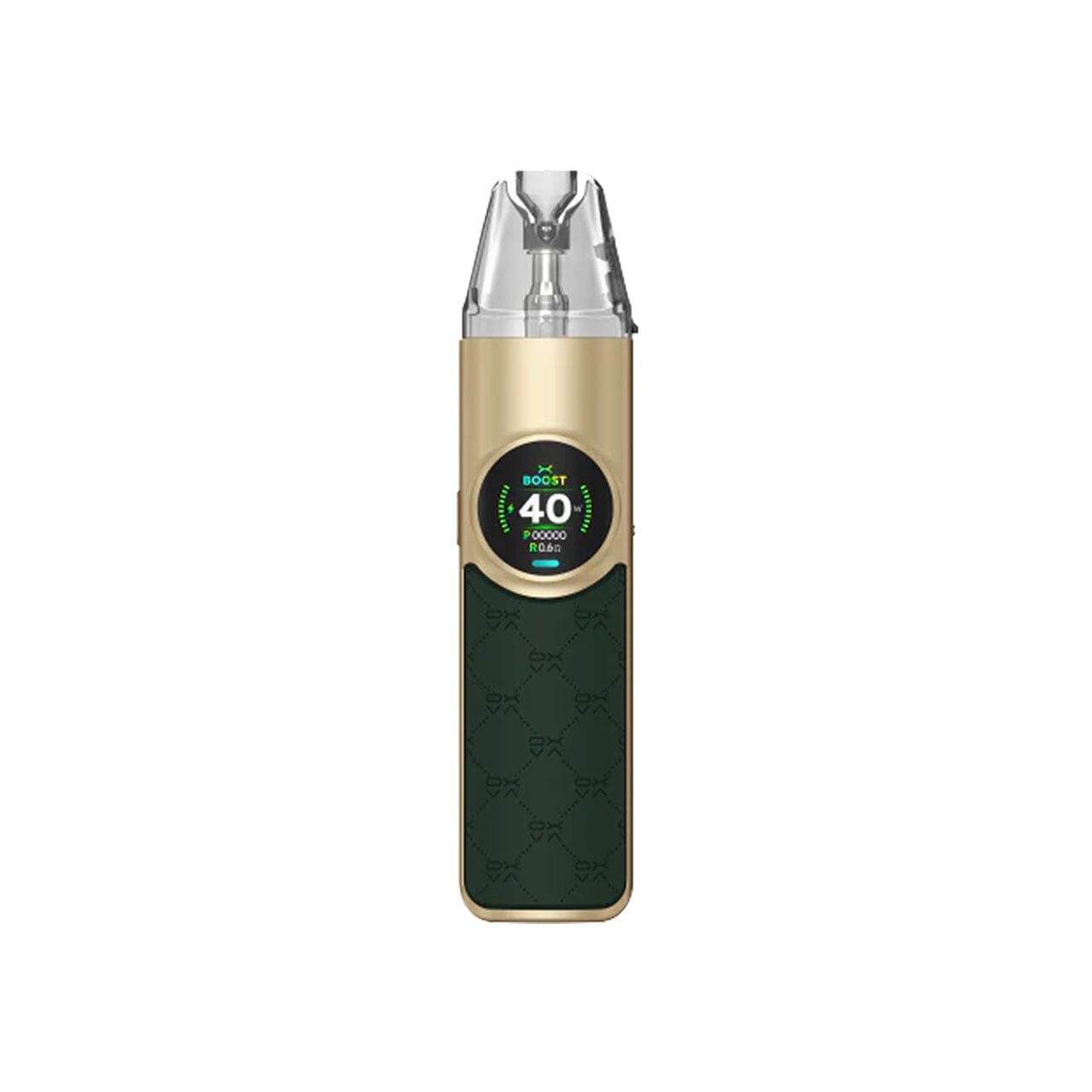 
                  
                    Black and gold Oxva Nexlim vape device with digital display on a white background
                  
                