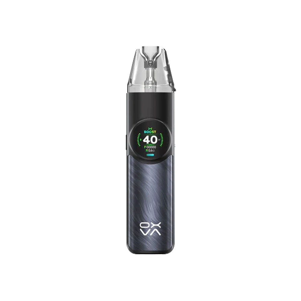 
                  
                    Blue and black Oxva Nexlim vape device with digital display on a white background
                  
                