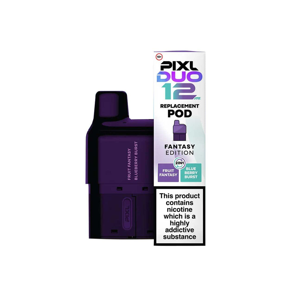 
                  
                    Purple Pixl Duo 12 fantasy edition replacement pod with packaging on a white background
                  
                