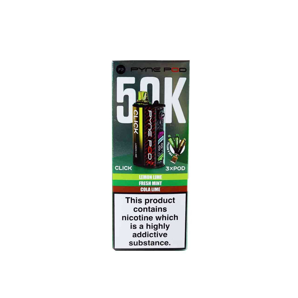 
                  
                    Pyne Pod Click 50K Vape Kit Green Edition on White Background
                  
                