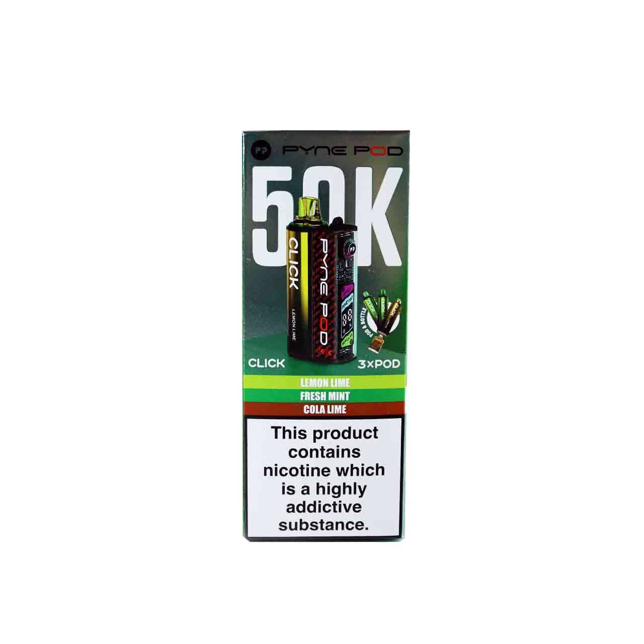 
                  
                    Pyne Pod Click 50K Vape Kit Green Edition on White Background
                  
                