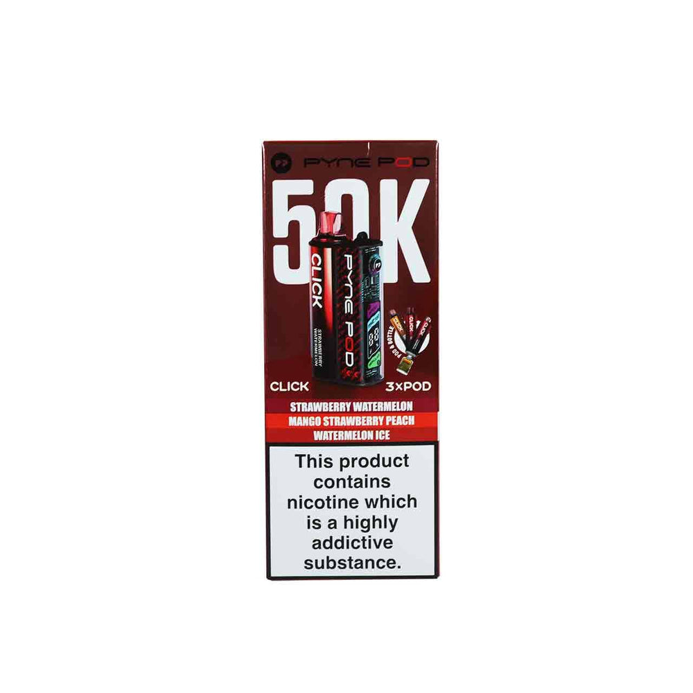 
                  
                    Pyne Pod Click 50K Vape Kit Red Edition on White Background
                  
                
