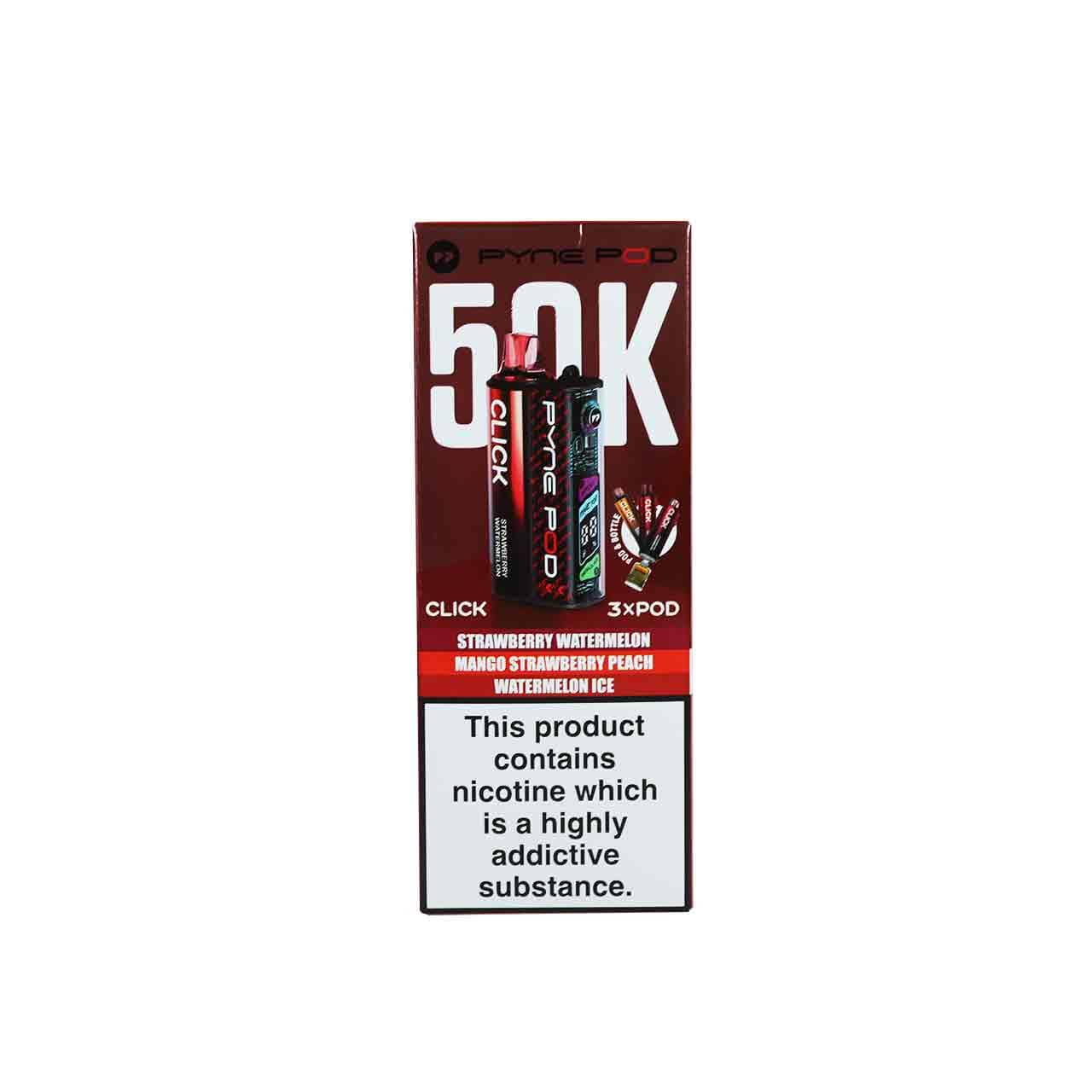 
                  
                    Pyne Pod Click 50K Vape Kit Red Edition on White Background
                  
                