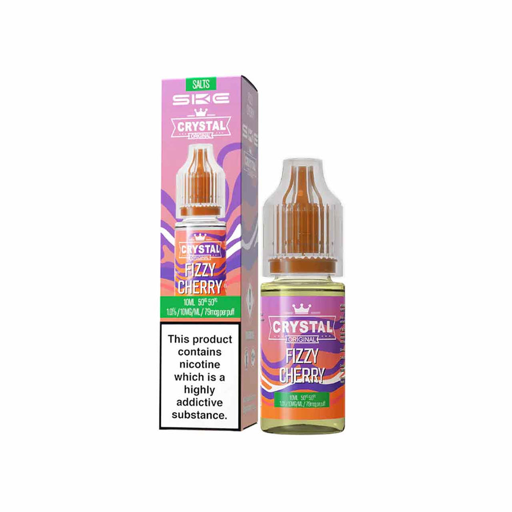 
                  
                    Ske Crystal Salts Fizzy Cherry vape juice bottle and packaging on a white background
                  
                