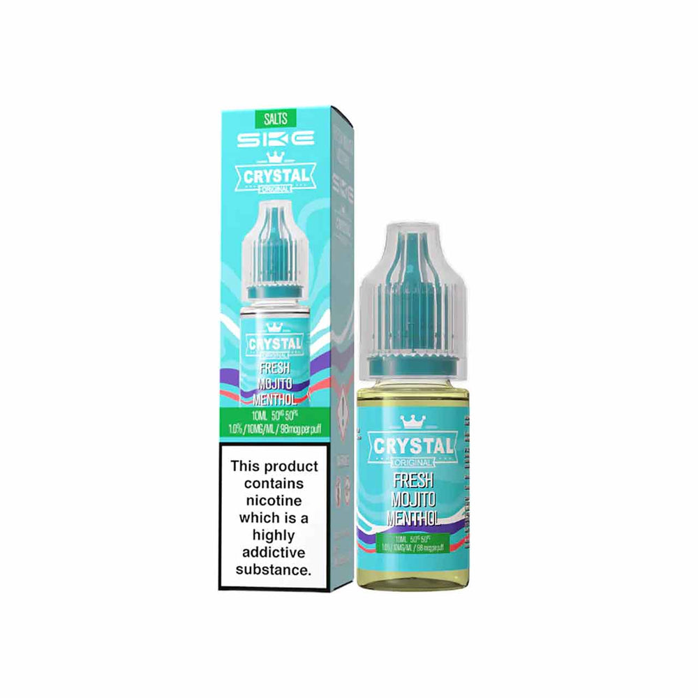 
                  
                    Ske Crystal Salts Fresh Menthol Mojito vape juice bottle and packaging on a white background
                  
                