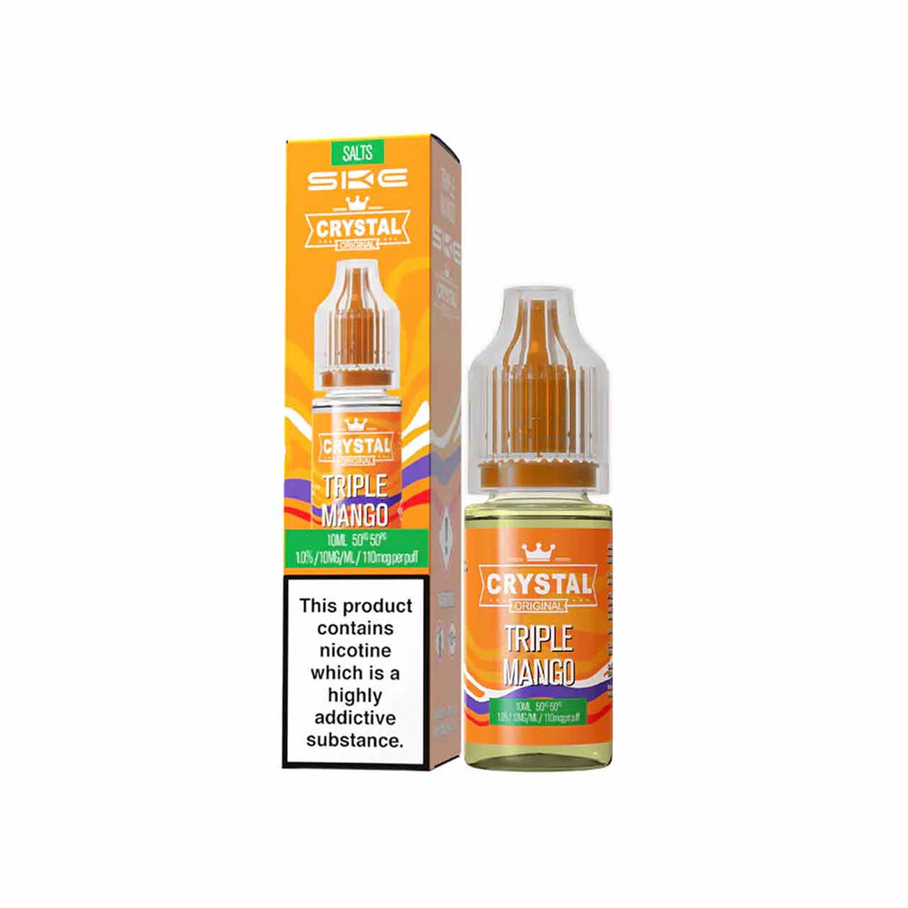 
                  
                    Ske Crystal Salts Triple Mango vape juice bottle and packaging on a white background
                  
                