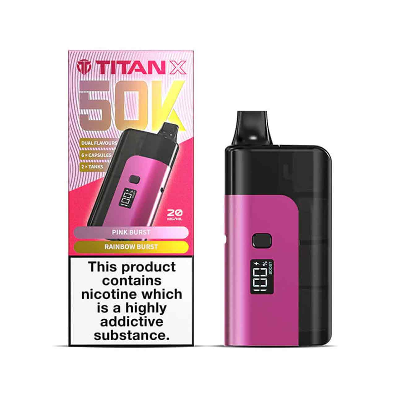 
                  
                    Titan X 50K Burst Edition prefilled pod vape kit 20mg nicotine – big puff vape kit
                  
                